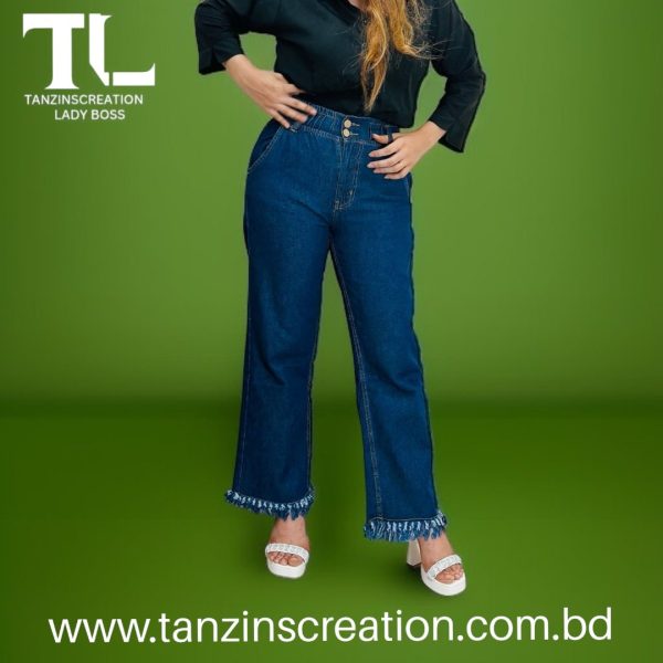 Denim High Waist Elastic Pant
